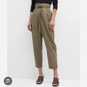 Brunello Cucinelli Monili Tapered-Leg Ankle Paperbag Pants - BLACK
